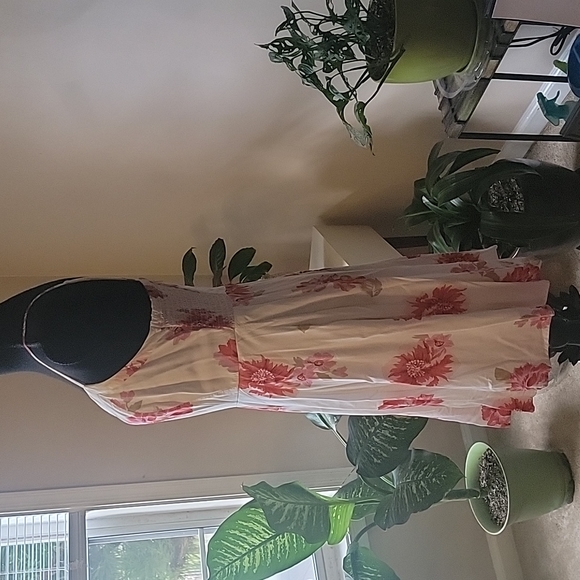 Old Navy White Dress with Red Flowers - Picture 4 of 8